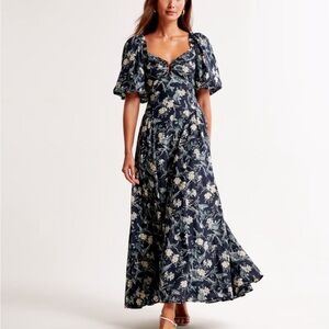 Abercrombie Hardware Drama Puff Sleeve Maxi Dress